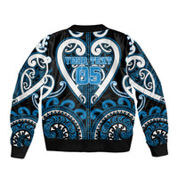 Custom Aotearoa Ngati Kahungunu Sleeve Zip Bomber Jacket Maori Tribal Pattern LT05 - Polynesian Pride