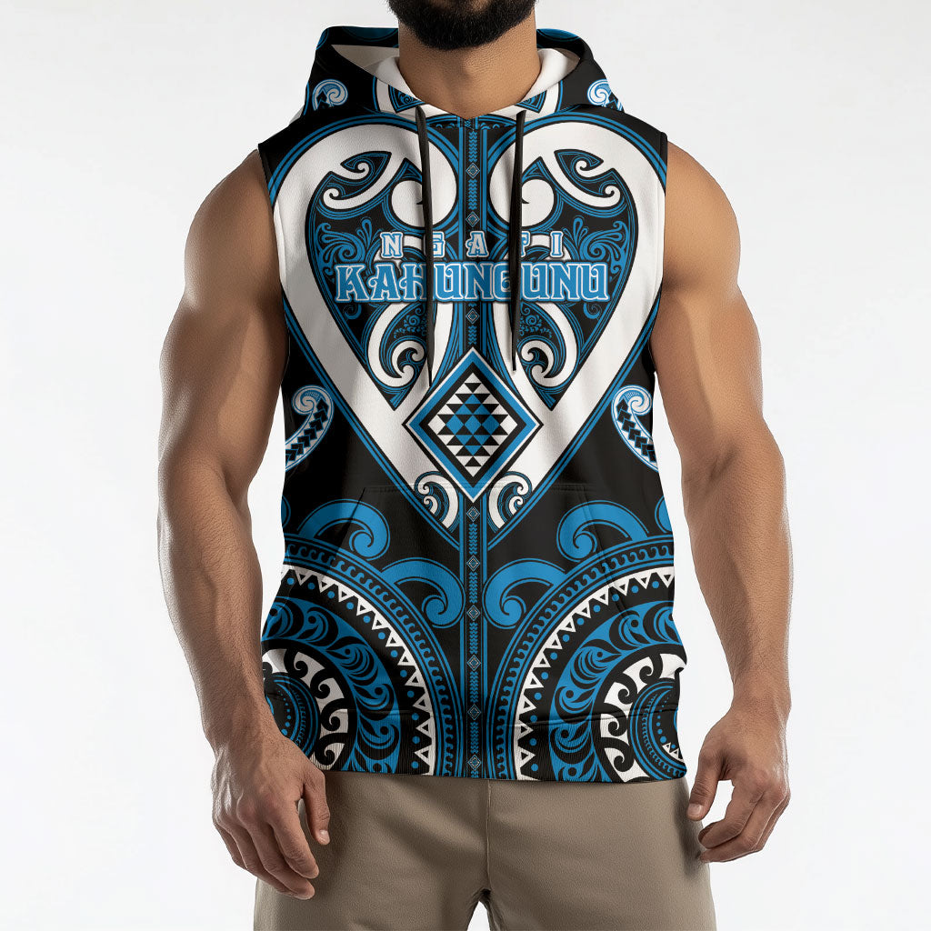 Custom Aotearoa Ngati Kahungunu Sleeveless Hoodie Maori Tribal Pattern LT05 - Polynesian Pride
