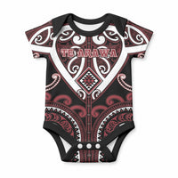 Custom Aotearoa Te Arawa Baby Onesie Maori Tribal Pattern LT05 Red - Polynesian Pride