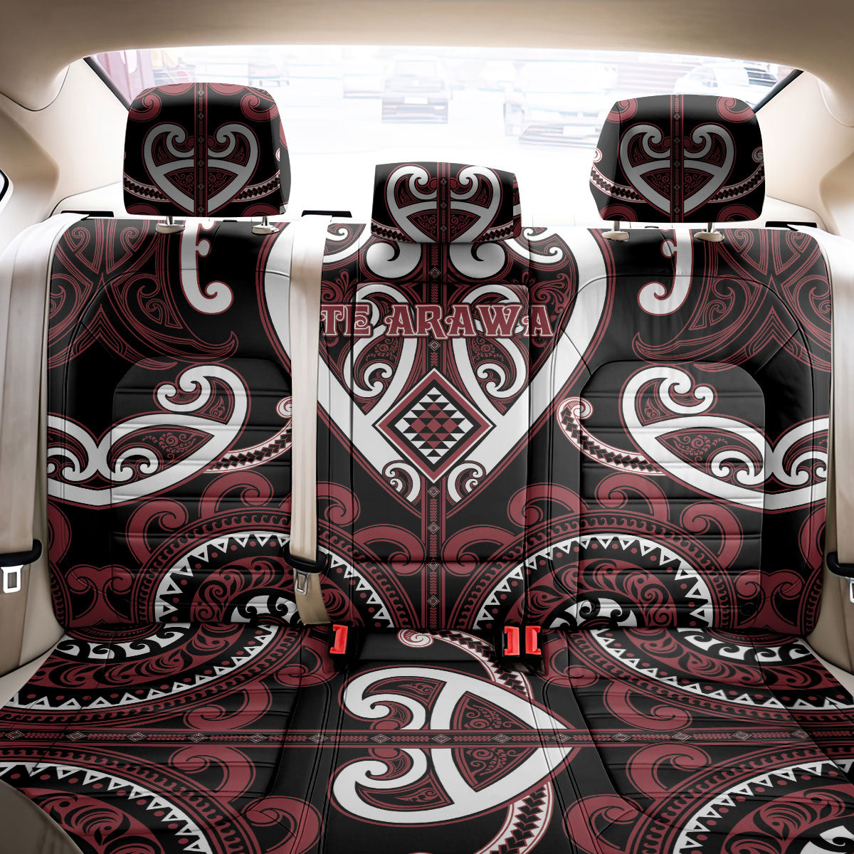 Aotearoa Te Arawa Back Car Seat Cover Maori Tribal Pattern LT05 - Polynesian Pride