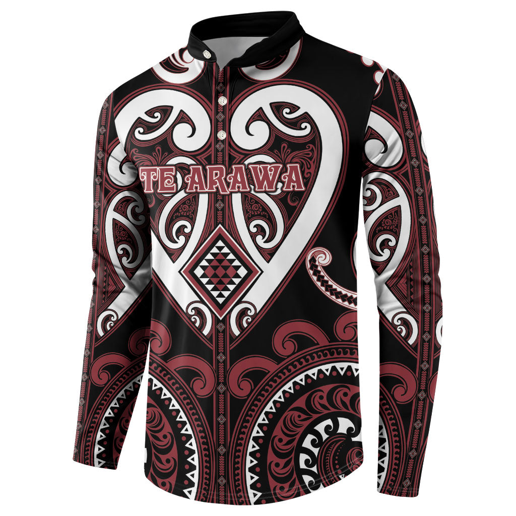 Custom Aotearoa Te Arawa Button Sweatshirt Maori Tribal Pattern LT05 - Polynesian Pride
