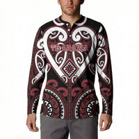 Custom Aotearoa Te Arawa Button Sweatshirt Maori Tribal Pattern LT05 - Polynesian Pride