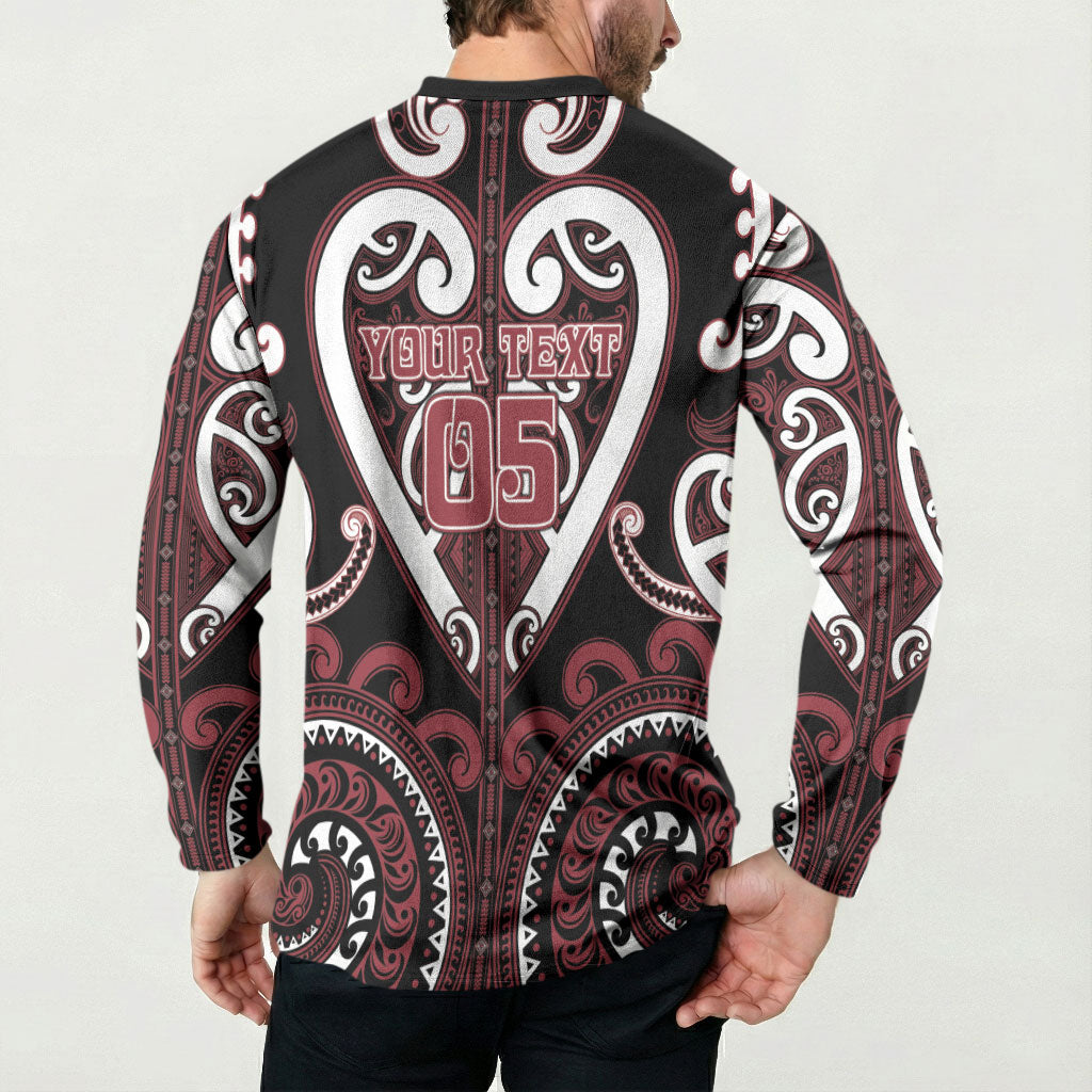 Custom Aotearoa Te Arawa Button Sweatshirt Maori Tribal Pattern LT05 - Polynesian Pride