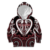 Custom Aotearoa Te Arawa Kid Hoodie Maori Tribal Pattern LT05 Hoodie Red - Polynesian Pride