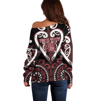 Custom Aotearoa Te Arawa Off Shoulder Sweater Maori Tribal Pattern LT05 - Polynesian Pride