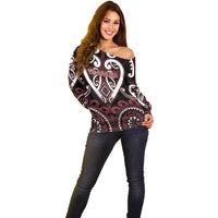 Custom Aotearoa Te Arawa Off Shoulder Sweater Maori Tribal Pattern LT05 - Polynesian Pride