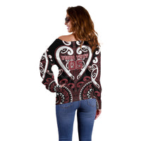 Custom Aotearoa Te Arawa Off Shoulder Sweater Maori Tribal Pattern LT05 - Polynesian Pride