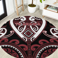 Aotearoa Te Arawa Round Carpet Maori Tribal Pattern LT05 Red - Polynesian Pride