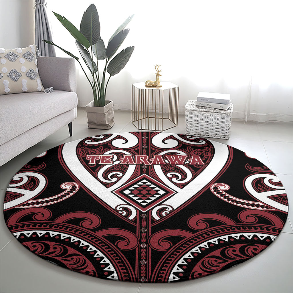 Aotearoa Te Arawa Round Carpet Maori Tribal Pattern LT05 - Polynesian Pride