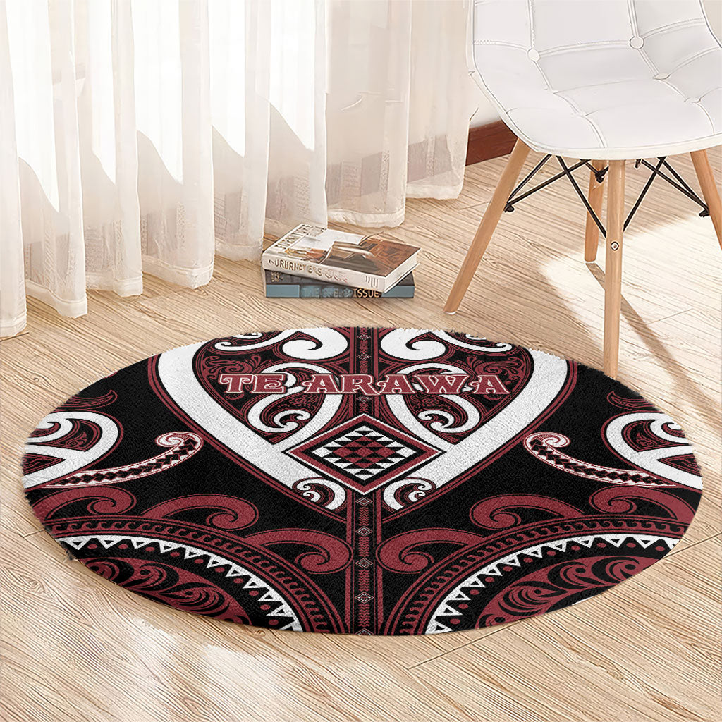 Aotearoa Te Arawa Round Carpet Maori Tribal Pattern LT05 - Polynesian Pride