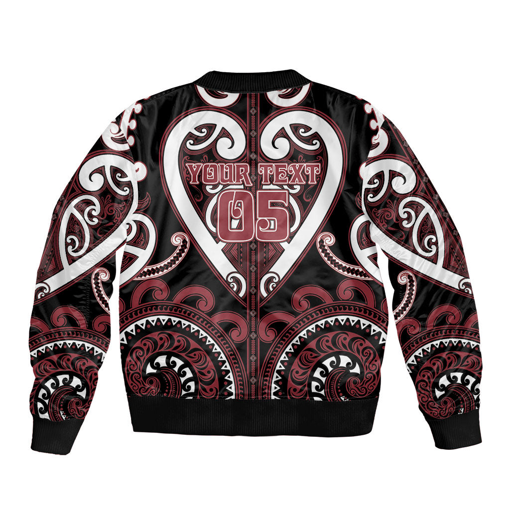 Custom Aotearoa Te Arawa Sleeve Zip Bomber Jacket Maori Tribal Pattern LT05 - Polynesian Pride