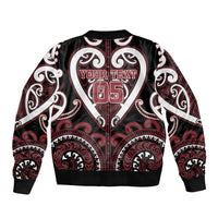 Custom Aotearoa Te Arawa Sleeve Zip Bomber Jacket Maori Tribal Pattern LT05 - Polynesian Pride