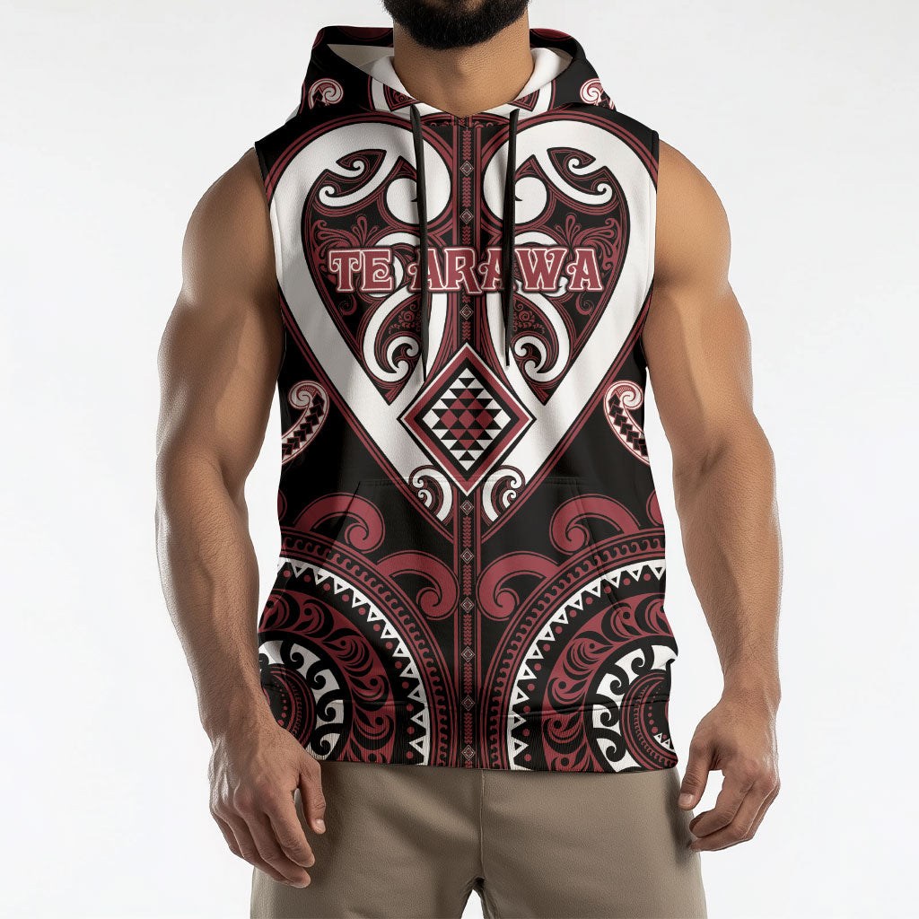 Custom Aotearoa Te Arawa Sleeveless Hoodie Maori Tribal Pattern LT05 - Polynesian Pride