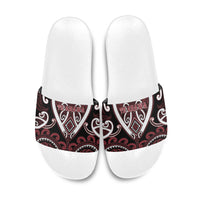 Aotearoa Te Arawa Slide Sandals Maori Tribal Pattern LT05 Red - Polynesian Pride