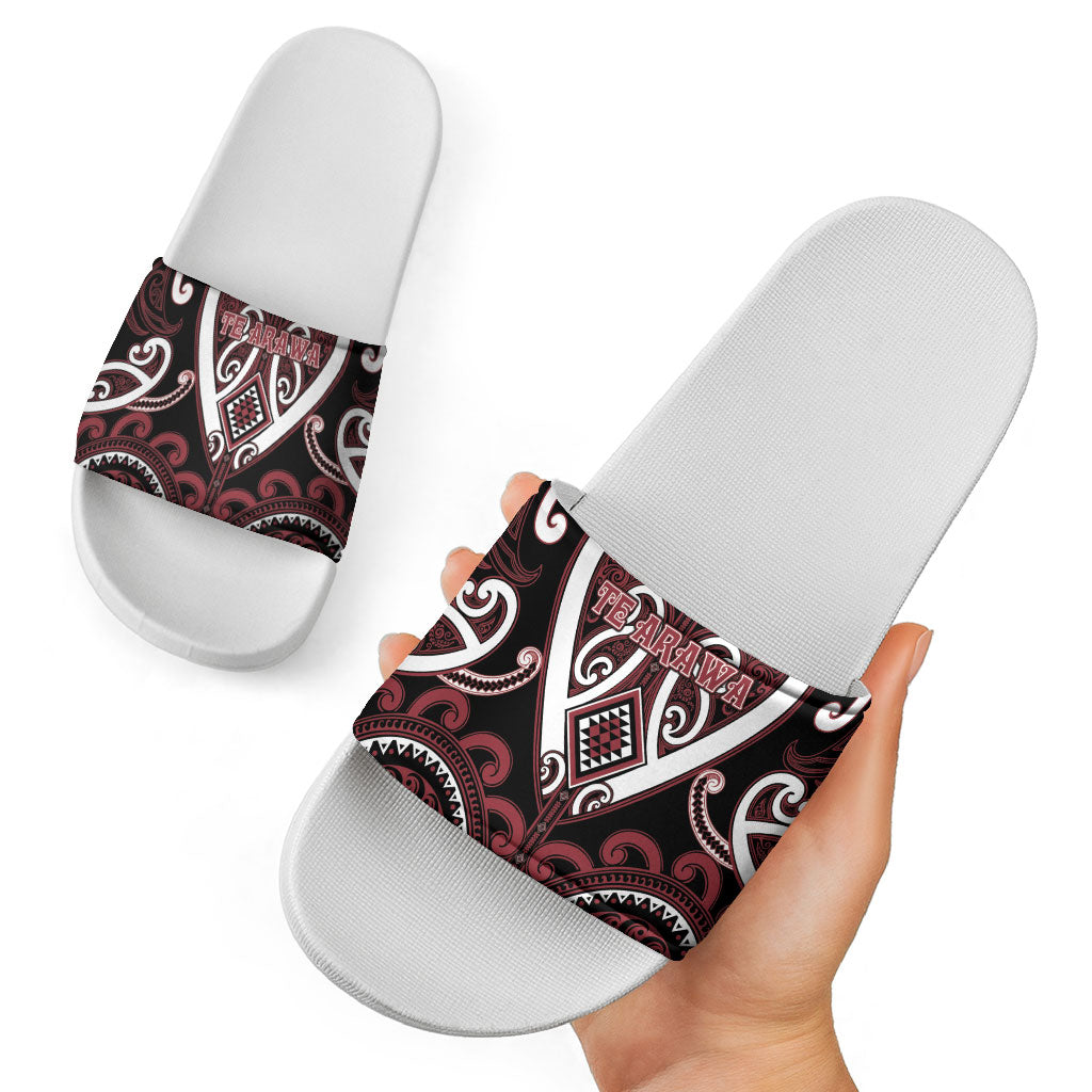 Aotearoa Te Arawa Slide Sandals Maori Tribal Pattern LT05 - Polynesian Pride