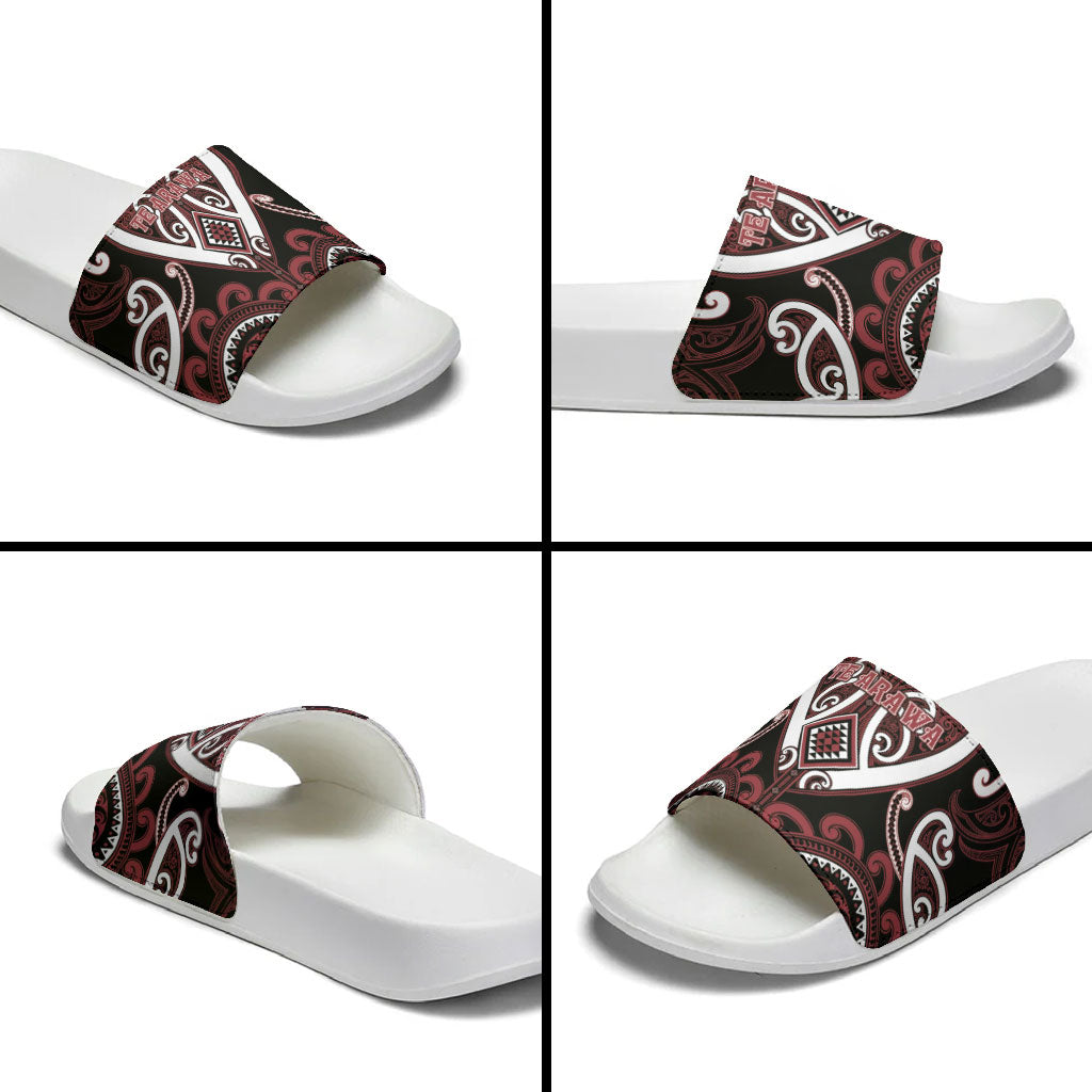 Aotearoa Te Arawa Slide Sandals Maori Tribal Pattern LT05 - Polynesian Pride