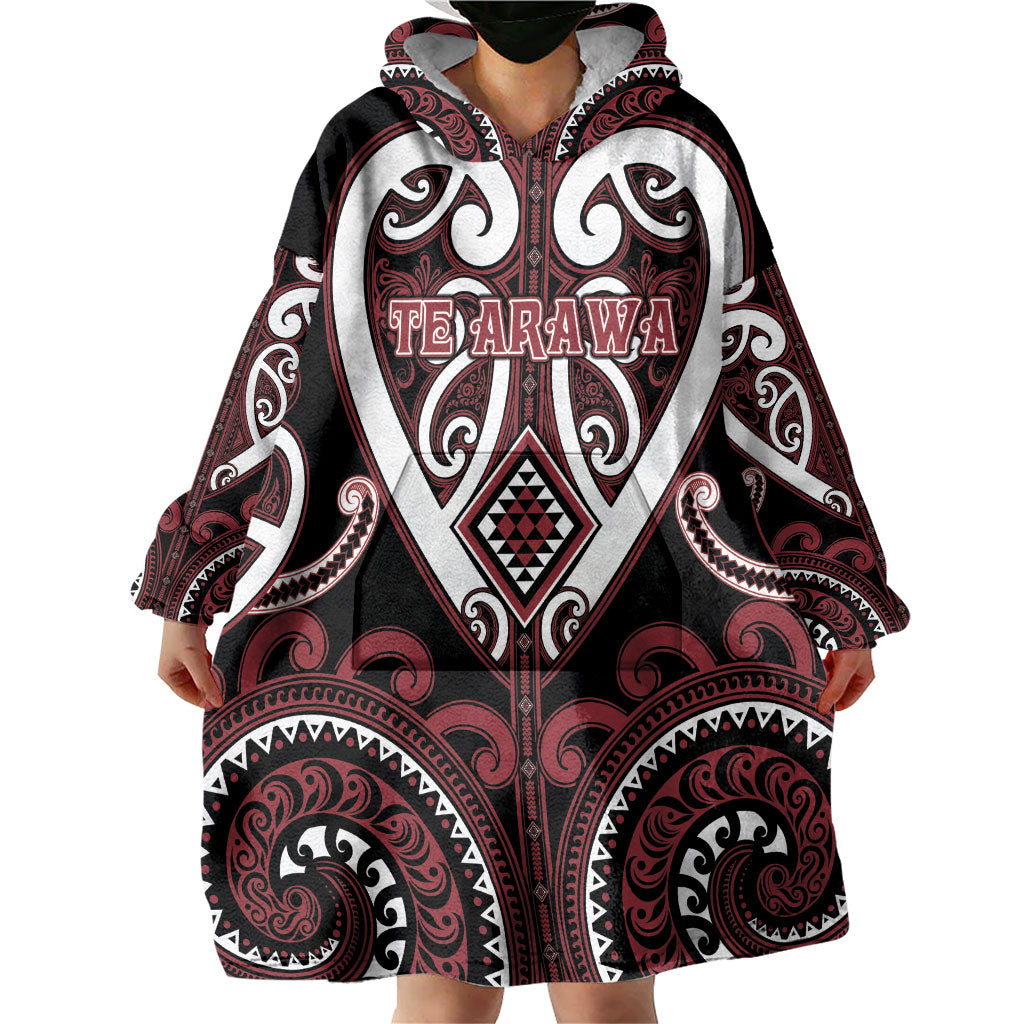 Custom Aotearoa Te Arawa Wearable Blanket Hoodie Maori Tribal Pattern LT05 - Polynesian Pride