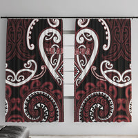 Aotearoa Te Arawa Window Curtain Maori Tribal Pattern LT05 With Hooks Red - Polynesian Pride