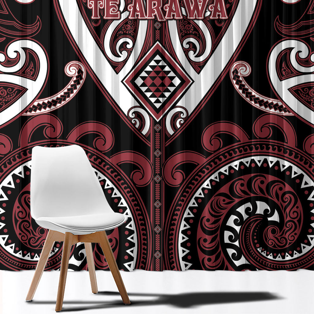 Aotearoa Te Arawa Window Curtain Maori Tribal Pattern LT05 - Polynesian Pride