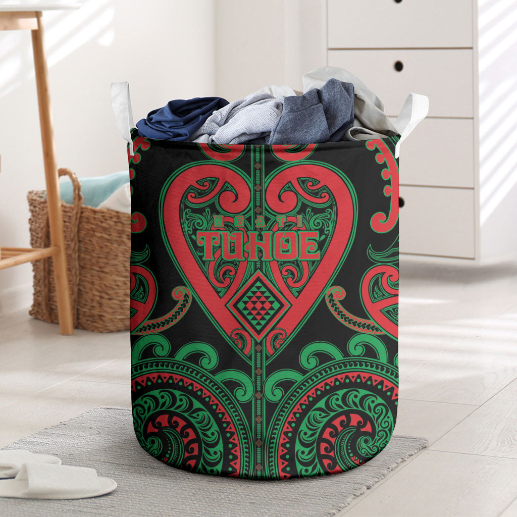Aotearoa Ngai Tuhoe Laundry Basket Maori Tribal Pattern LT05 Black - Polynesian Pride