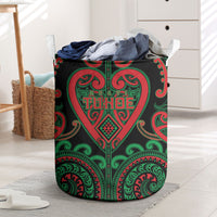 Aotearoa Ngai Tuhoe Laundry Basket Maori Tribal Pattern LT05 Black - Polynesian Pride