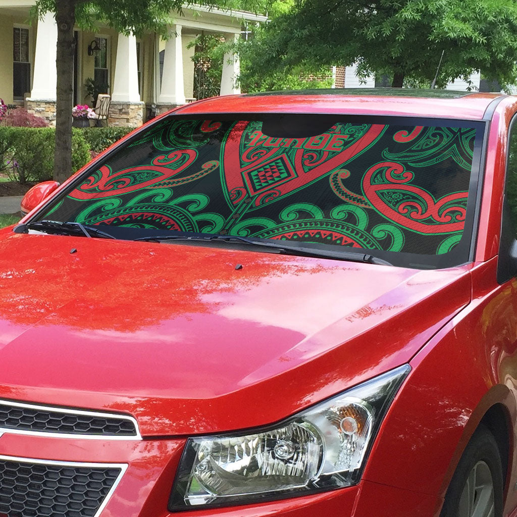 Aotearoa Ngai Tuhoe Auto Sun Shade Maori Tribal Pattern LT05 - Polynesian Pride