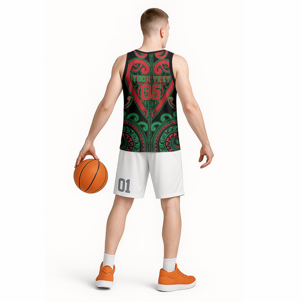 Custom Aotearoa Ngai Tuhoe Basketball Jersey Maori Tribal Pattern LT05 - Polynesian Pride