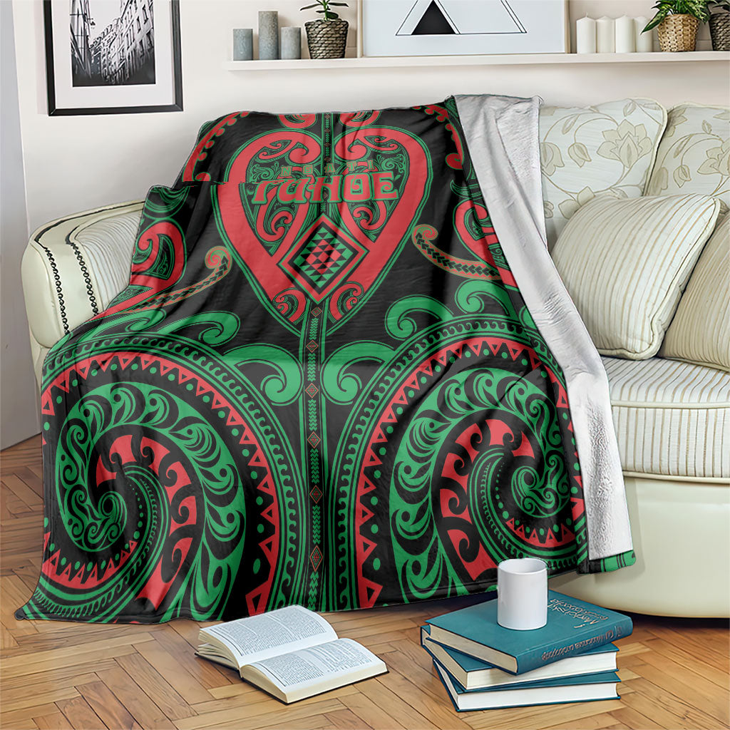 Aotearoa Ngai Tuhoe Blanket Maori Tribal Pattern LT05 Black - Polynesian Pride