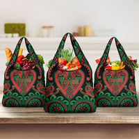 Aotearoa Ngai Tuhoe Grocery Bag Maori Tribal Pattern LT05 3-pack One Size Black - Polynesian Pride