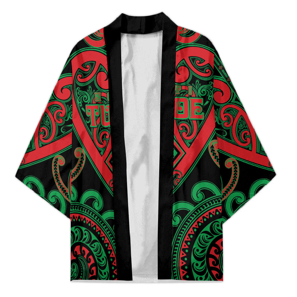 Custom Aotearoa Ngai Tuhoe Kimono Maori Tribal Pattern LT05 Unisex Black - Polynesian Pride