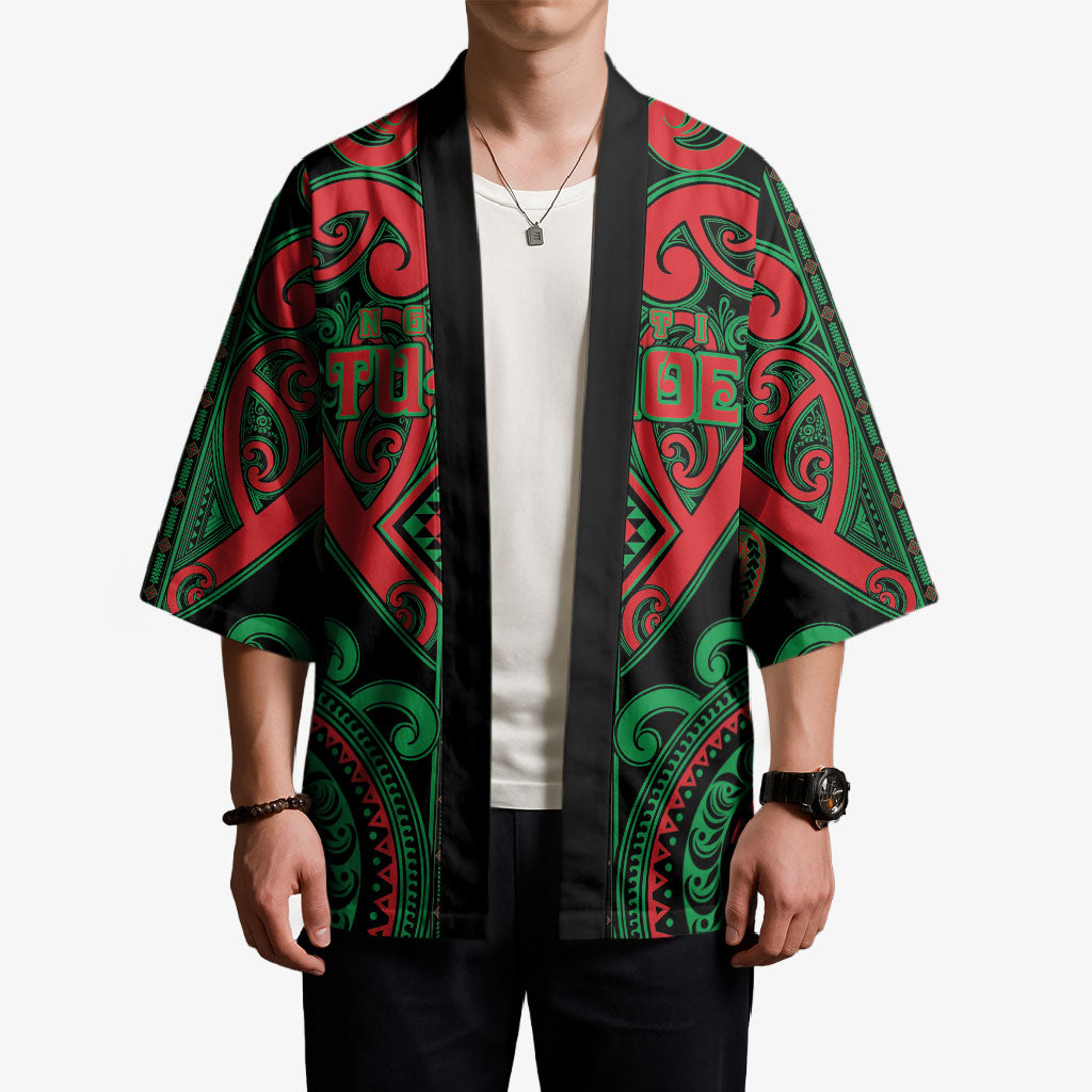 Custom Aotearoa Ngai Tuhoe Kimono Maori Tribal Pattern LT05 - Polynesian Pride