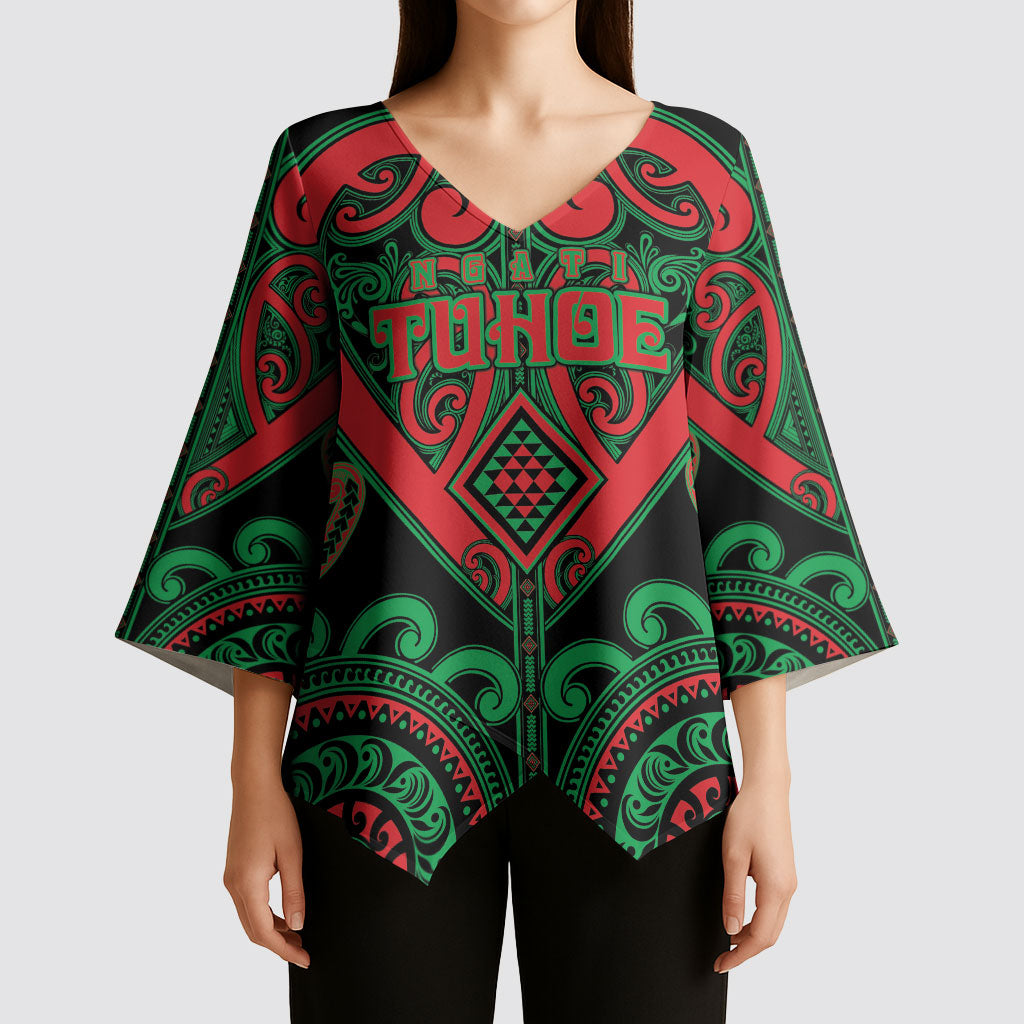 Custom Aotearoa Ngai Tuhoe Kimono Sleeve Blouse Maori Tribal Pattern LT05 - Polynesian Pride