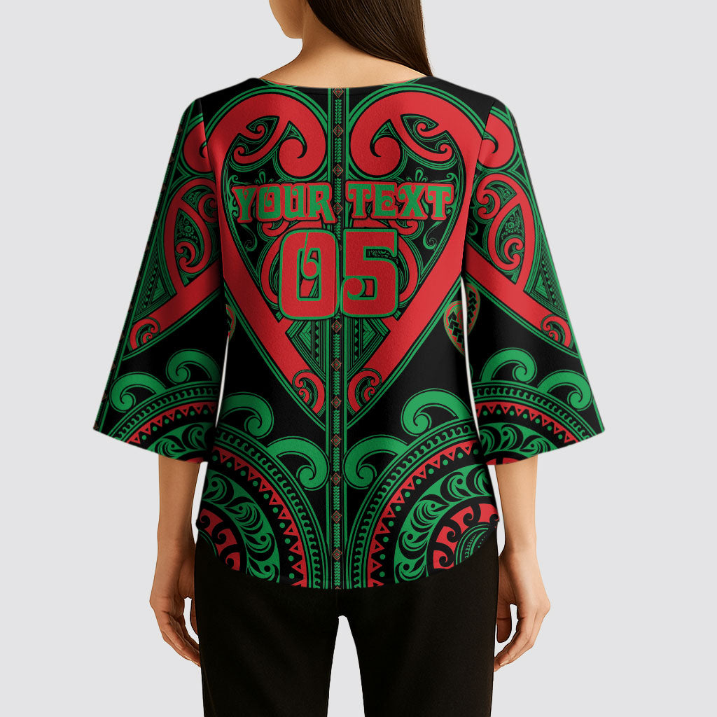 Custom Aotearoa Ngai Tuhoe Kimono Sleeve Blouse Maori Tribal Pattern LT05 - Polynesian Pride