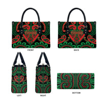 Aotearoa Ngai Tuhoe Leather Bag Maori Tribal Pattern LT05 - Polynesian Pride