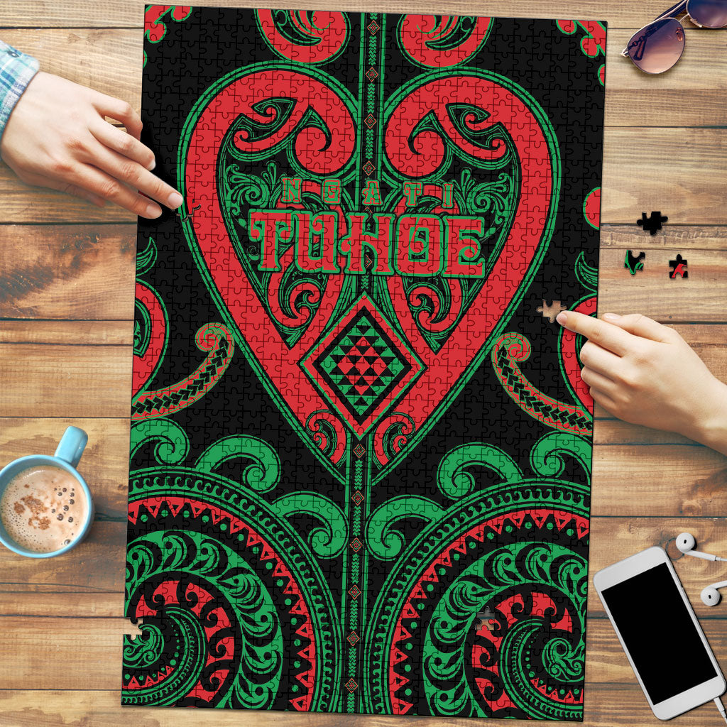 Aotearoa Ngai Tuhoe Puzzle Maori Tribal Pattern LT05 Black - Polynesian Pride