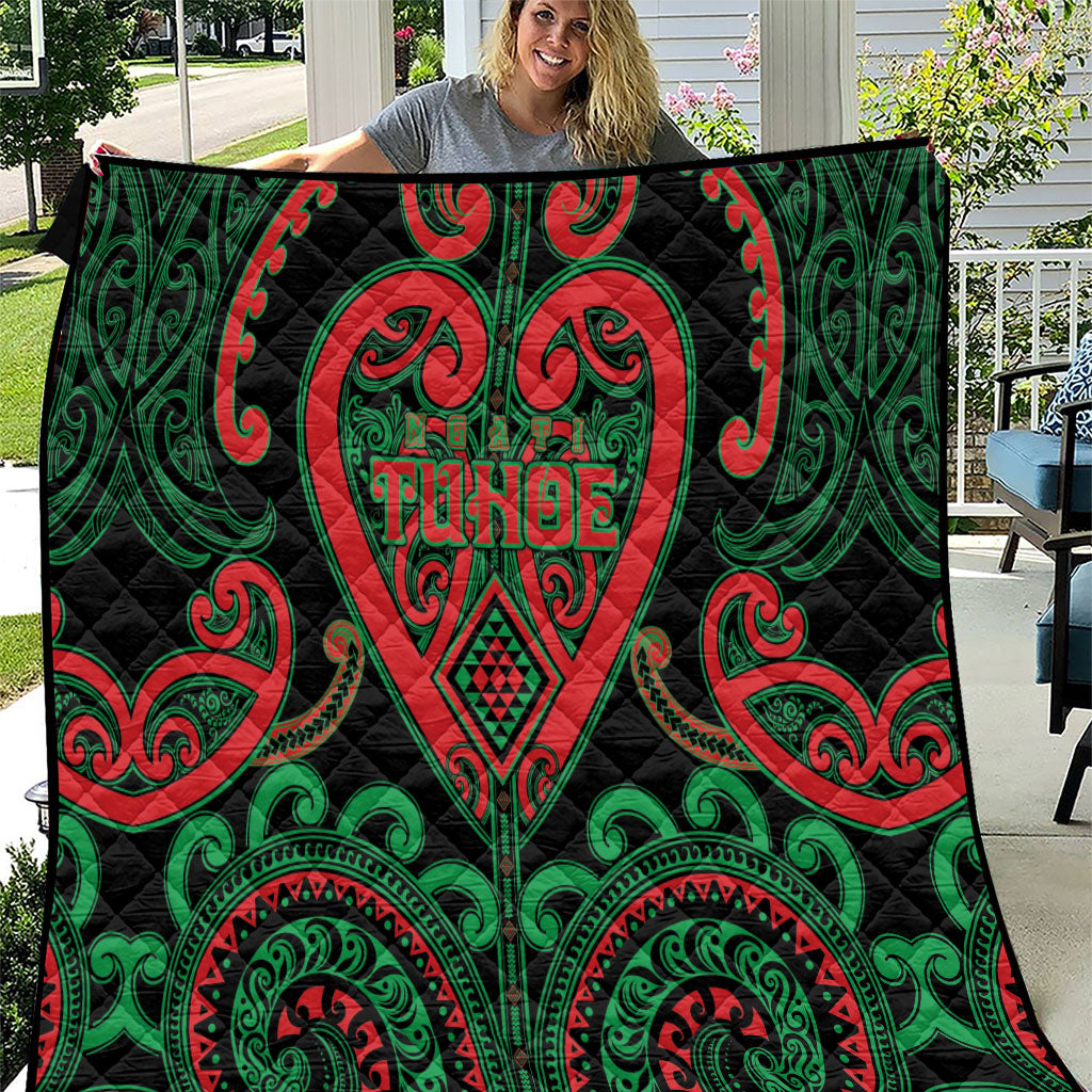 Aotearoa Ngai Tuhoe Quilt Maori Tribal Pattern LT05 Black - Polynesian Pride