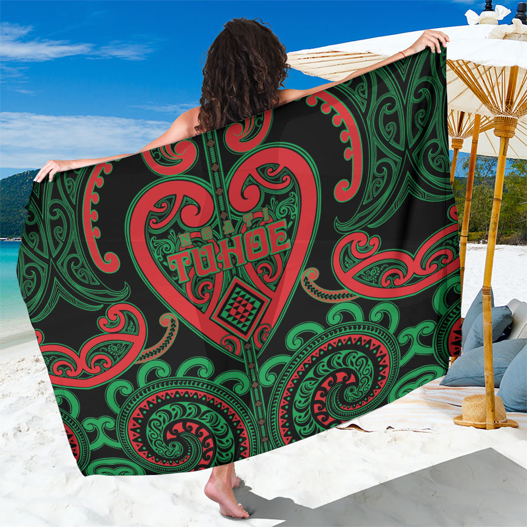 Aotearoa Ngai Tuhoe Sarong Maori Tribal Pattern LT05 One Size 44 x 66 inches Black - Polynesian Pride