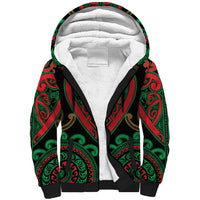 Custom Aotearoa Ngai Tuhoe Sherpa Hoodie Maori Tribal Pattern LT05 Unisex Black - Polynesian Pride