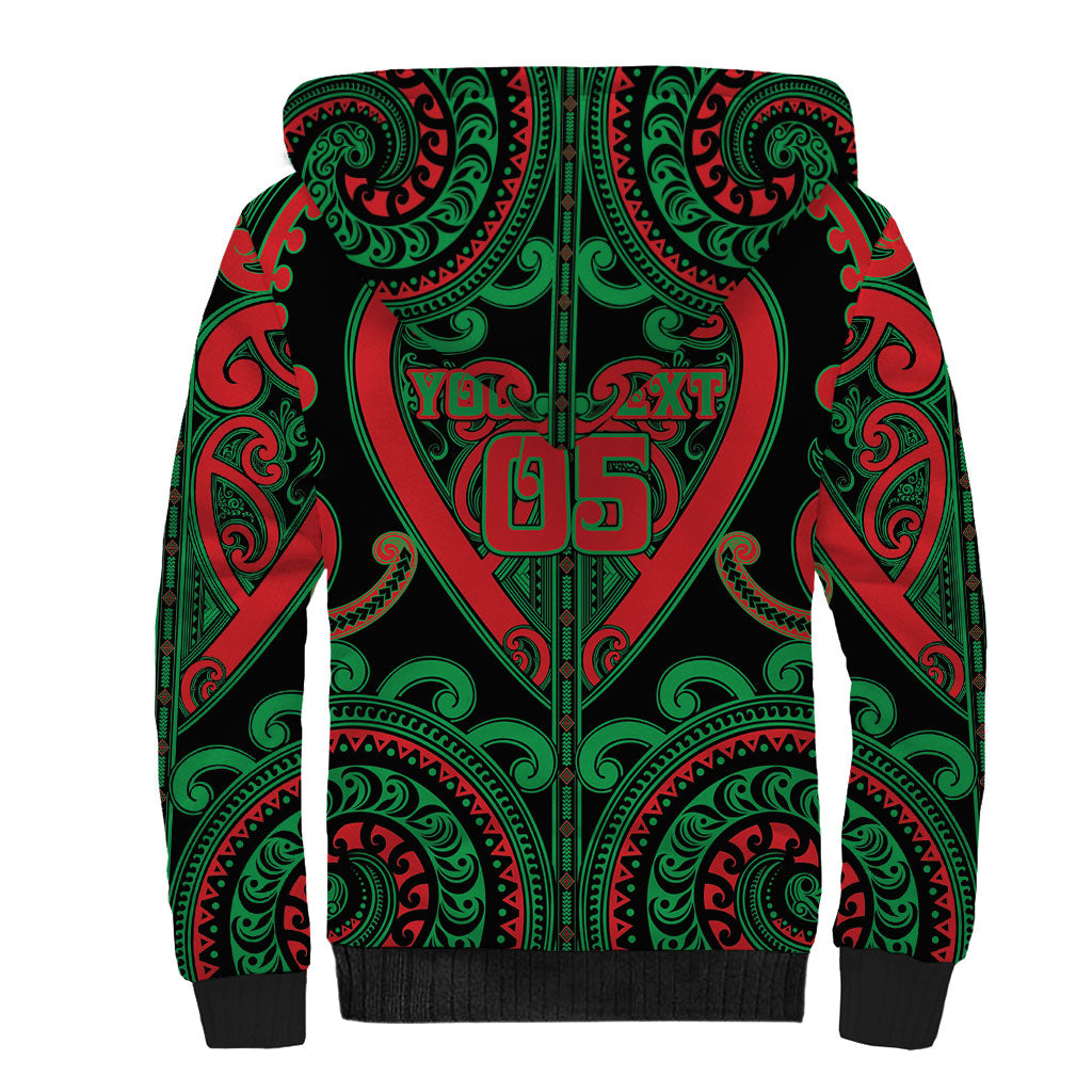 Custom Aotearoa Ngai Tuhoe Sherpa Hoodie Maori Tribal Pattern LT05 - Polynesian Pride