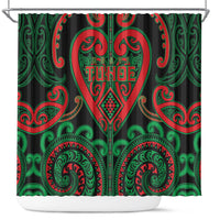 Aotearoa Ngai Tuhoe Shower Curtain Maori Tribal Pattern LT05 Black - Polynesian Pride