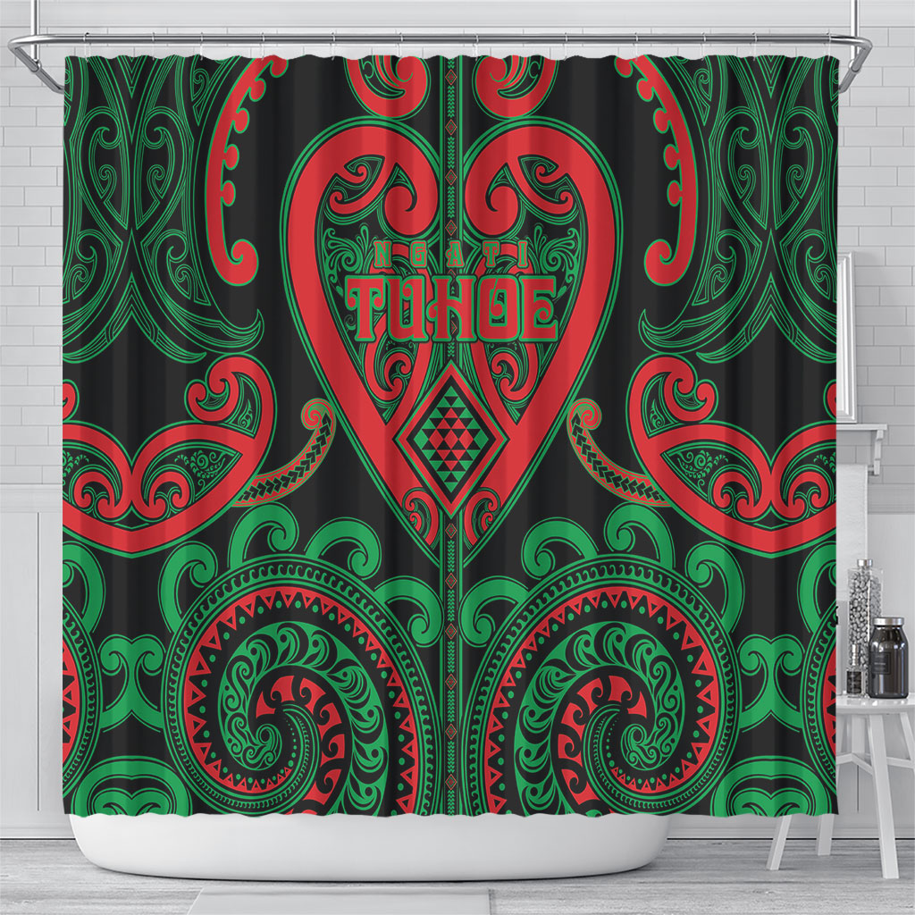 Aotearoa Ngai Tuhoe Shower Curtain Maori Tribal Pattern LT05 - Polynesian Pride