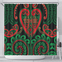 Aotearoa Ngai Tuhoe Shower Curtain Maori Tribal Pattern LT05 - Polynesian Pride