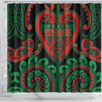 Aotearoa Ngai Tuhoe Shower Curtain Maori Tribal Pattern LT05 - Polynesian Pride