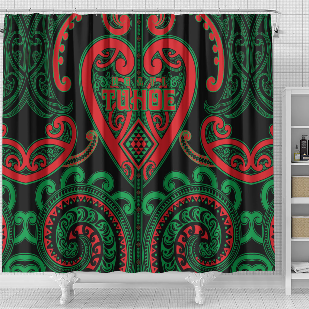 Aotearoa Ngai Tuhoe Shower Curtain Maori Tribal Pattern LT05 - Polynesian Pride