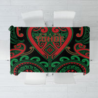 Aotearoa Ngai Tuhoe Tablecloth Maori Tribal Pattern LT05 Black - Polynesian Pride