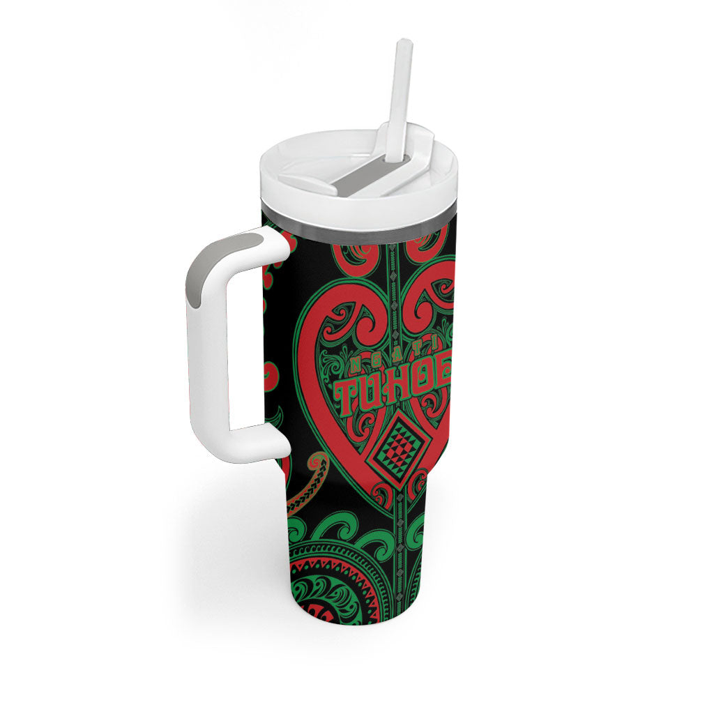 Custom Aotearoa Ngai Tuhoe Tumbler With Handle Maori Tribal Pattern LT05 - Polynesian Pride