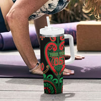 Custom Aotearoa Ngai Tuhoe Tumbler With Handle Maori Tribal Pattern LT05 - Polynesian Pride