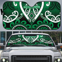 Aotearoa Ngati Maniapoto Auto Sun Shade Maori Tribal Pattern LT05 Green - Polynesian Pride