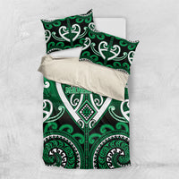 Aotearoa Ngati Maniapoto Bedding Set Maori Tribal Pattern LT05 US Twin 172cm x 218cm Green - Polynesian Pride