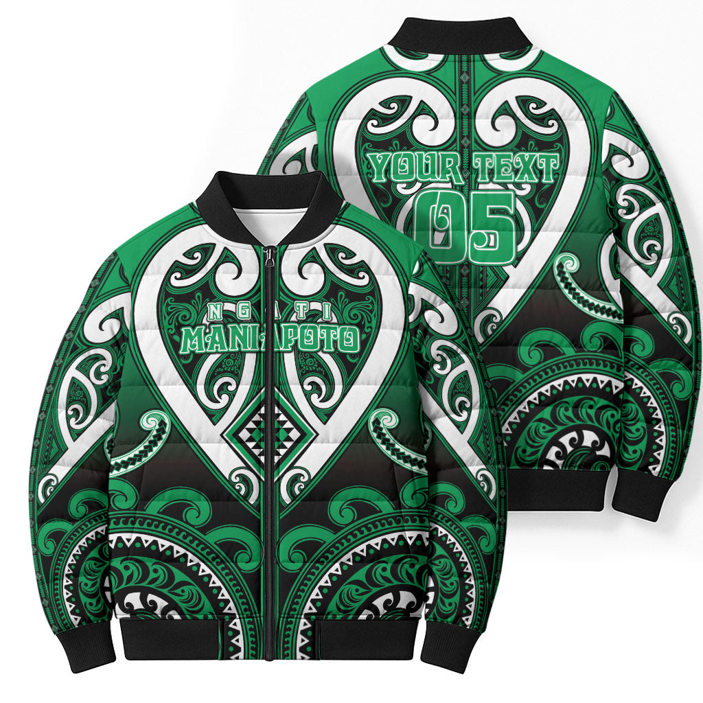 Custom Aotearoa Ngati Maniapoto Bomber Puffer Jacket Maori Tribal Pattern LT05 - Polynesian Pride